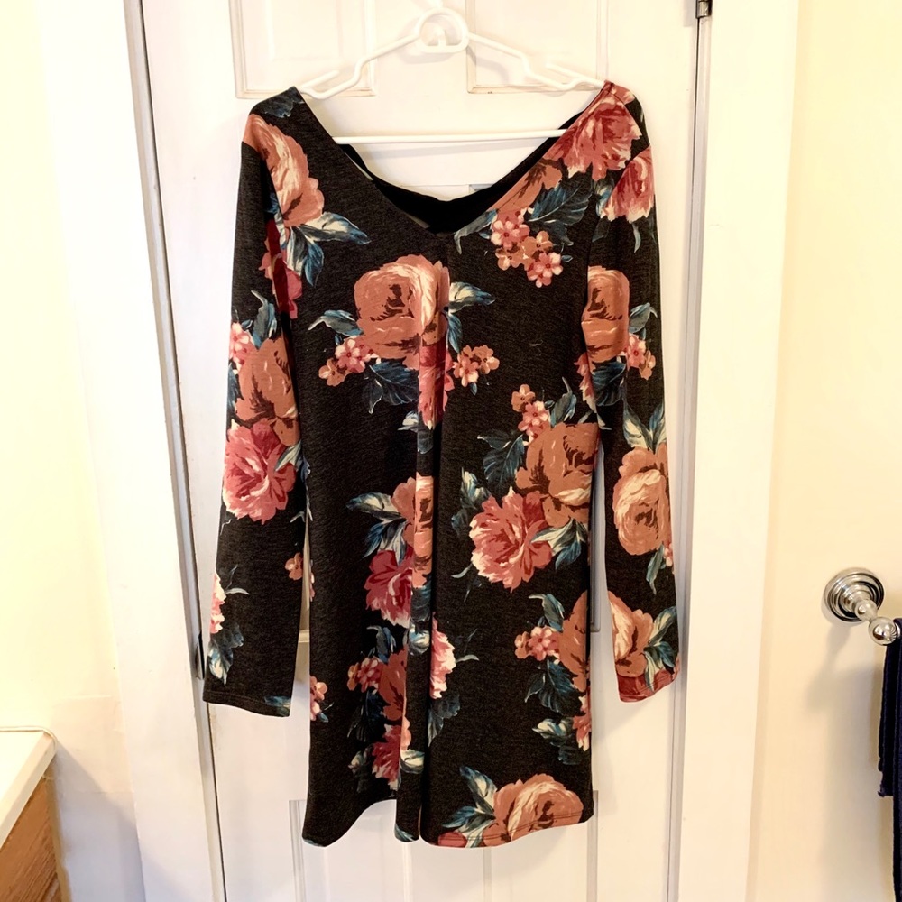 Long Sleeve Cotton Floral Dress